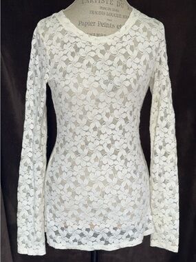 Anthropologie Floral Ivory Lace Blouse By Eloise